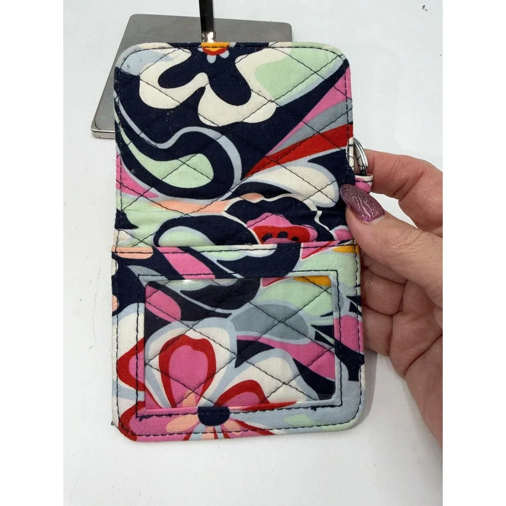 Vera Bradley Retired Mod Paisley. Quilted Cotton ID Case Key Ring Wallet